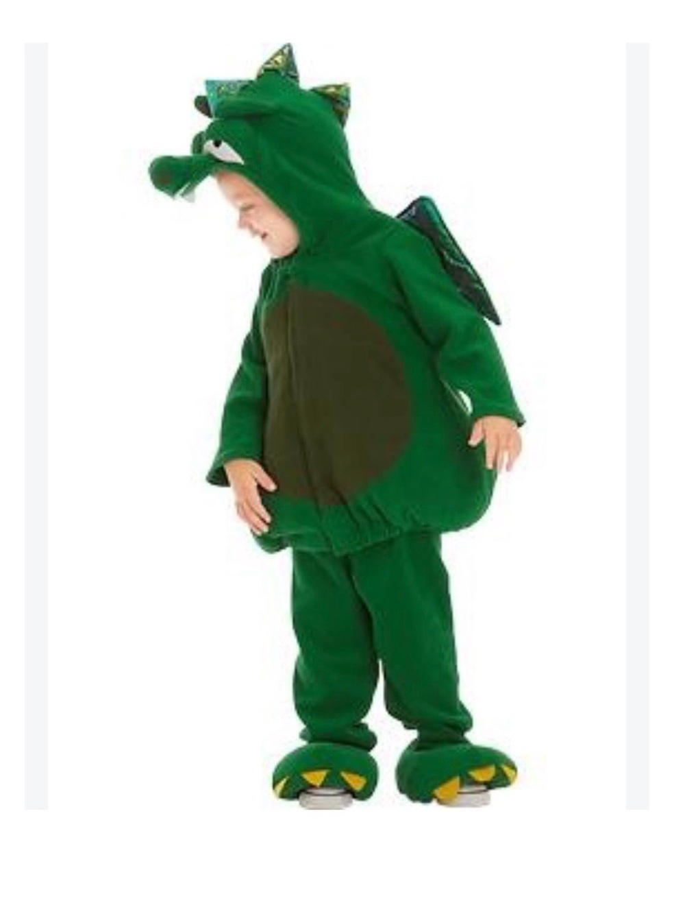 Old Navy Green Dragon Toddler Costume with Dark Green Belly and Wing Accents